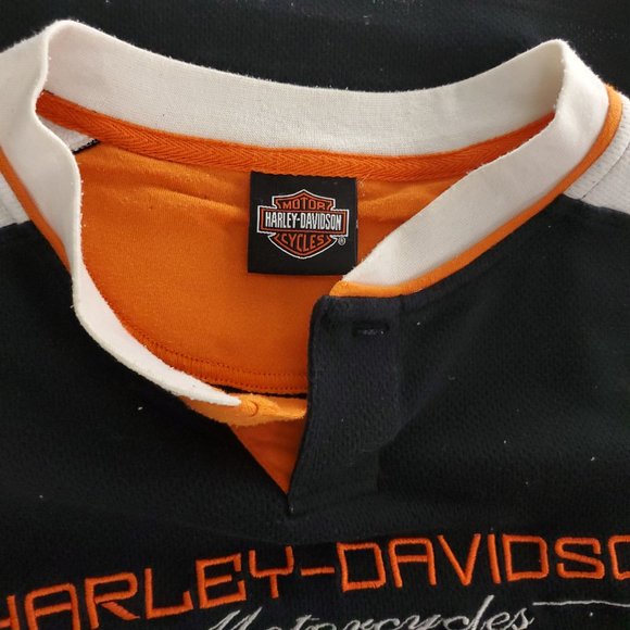 XL - Lg HD Polo Embroidered V Neck No Collar Shirt - Picture 10 of 11